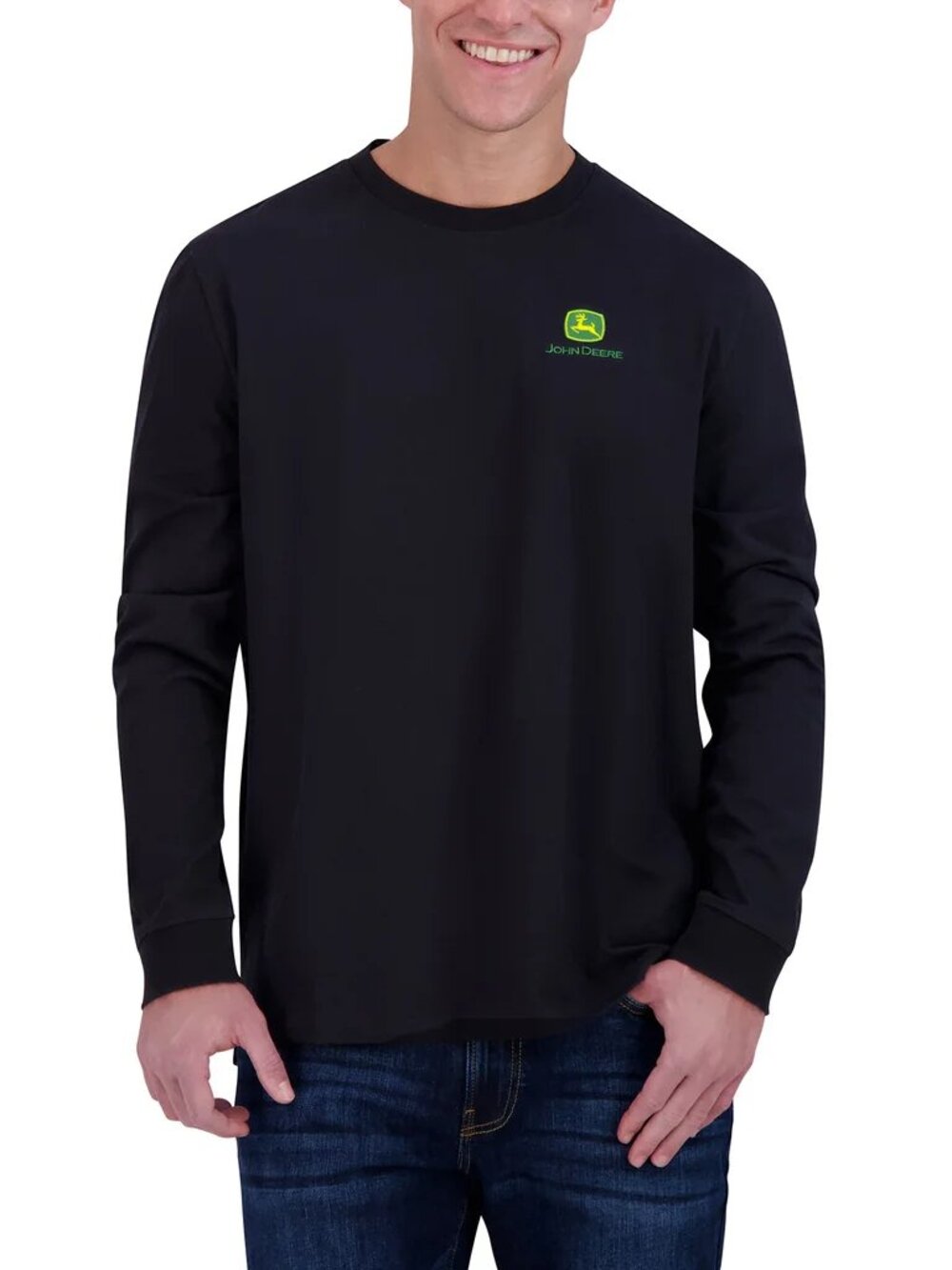 ohn Deere Men's Long Sleeve Black T-Shirt Logo XL, NWT